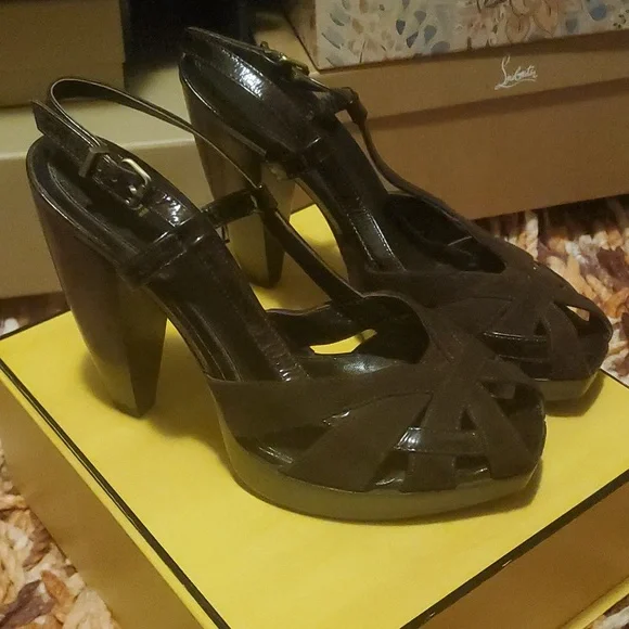 Fendi Heels Brown NEW - Picture 2 of 15